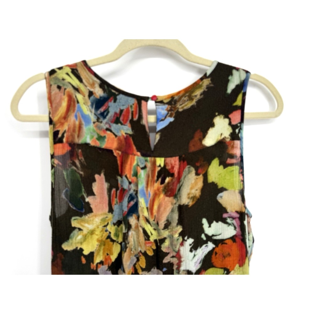Soft Surroundings Rosalie Tiered Maxi Dress MED Brown Floral Sleeveless Resort - Picture 6 of 16